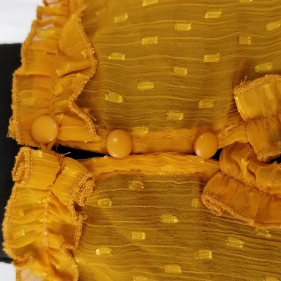 NWT Story On mustard mini dress w V neckline, ruffle SO CUTE! - Picture 11 of 16